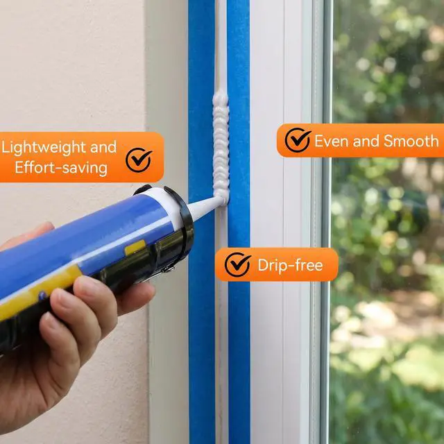 Alt view image 4 of 7 - Caulk Gun Kit, Smooth Silicone Caulking Gun and Caulk Remover Tool, Sealant Finishing Tool Grout Scraper for Kitchen Bathroom Window Sink Joint, All in One with Gift Box