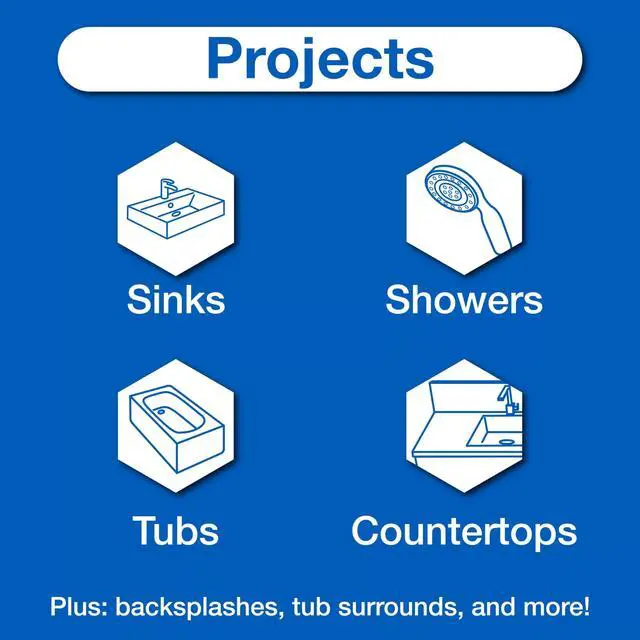 Alt view image 3 of 4 - GE Advanced Silicone Caulk for Kitchen & Bathroom, Clear, 2.8 fl oz Tube, 1 Pack - 100% Waterproof Silicone Sealant, 5X Stronger Adhesion, Shrink & Crack Proof