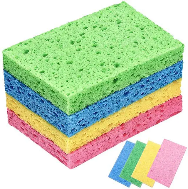Main image of 8 Pack Cellulose Sponges, Non-Scratch Sponges for Dishes, Scrub Kitchen Sponge for Cleaning, Colorful Compressed Sponge for Bathroom & Household, DIY Cut-Out Crafts