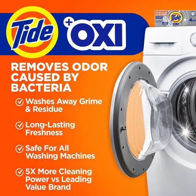 Alt view image 3 of 7 - Washing Machine Cleaner by Tide, Washer Machine Cleaner with Oxi for Front and Top Loader Washer Machines, Deep Cleaning Residue & Odor Eliminator, 5 Month Supply (Packaging May Vary)