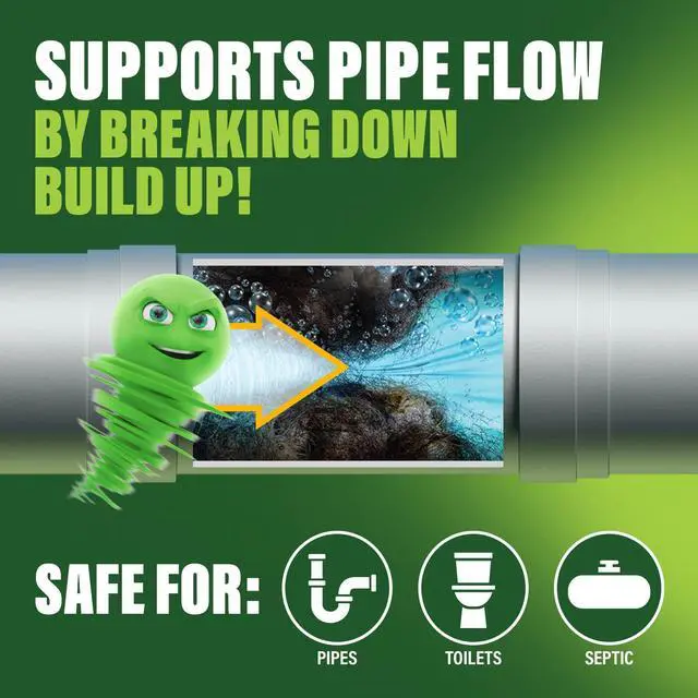 Alt view image 5 of 7 - 5-in-1 Foaming Toilet Bowl Cleaner + Pipe Build-up Remover, Enhanced Enzyme Formula, 2 Uses - Safe for Septic