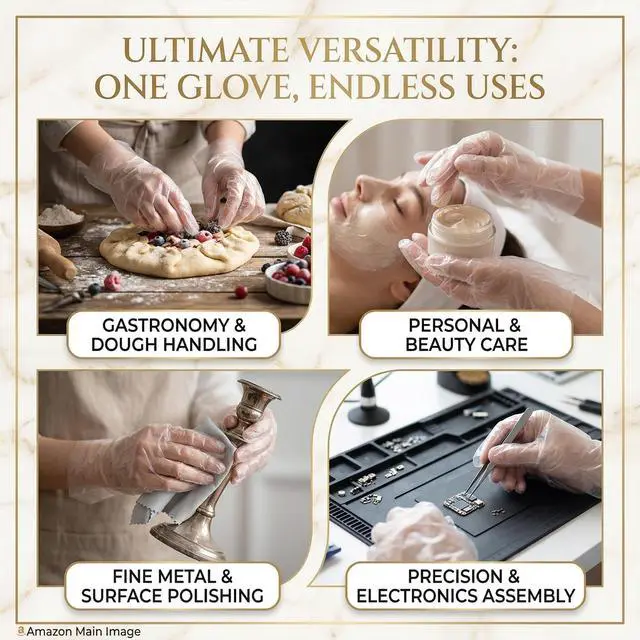 Alt view image 5 of 7 - Sturzia 500 Count Disposable Food Prep Gloves, Clear Plastic Gloves for Kitchen Cooking Service and Cleaning, Bulk Pack One Size Fits Most, Transparent Hand Protective Cover for Food Handling