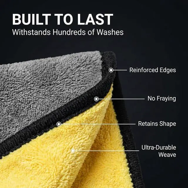 Alt view image 2 of 7 - Microfiber Towels for Cars - 15.7" x 15.7" inches, Highly Absorbent Professional Grade Drying Towel Set for Superior Cleaning and Drying Performance - Car Drying & Kitchen Towel - Pack of 3