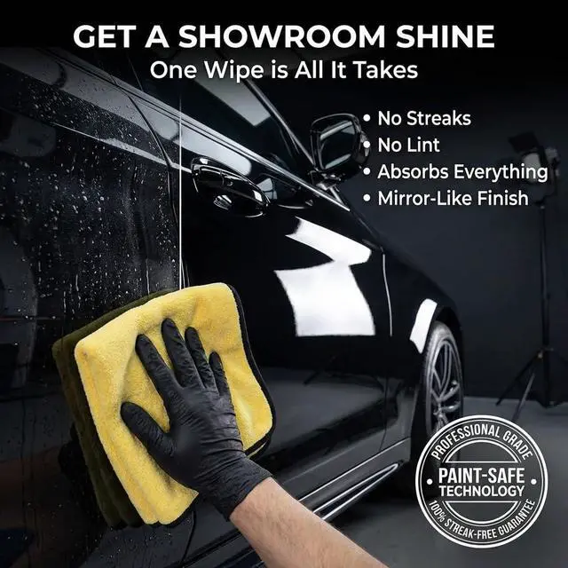 Alt view image 3 of 7 - Microfiber Towels for Cars - 15.7" x 15.7" inches, Highly Absorbent Professional Grade Drying Towel Set for Superior Cleaning and Drying Performance - Car Drying & Kitchen Towel - Pack of 3
