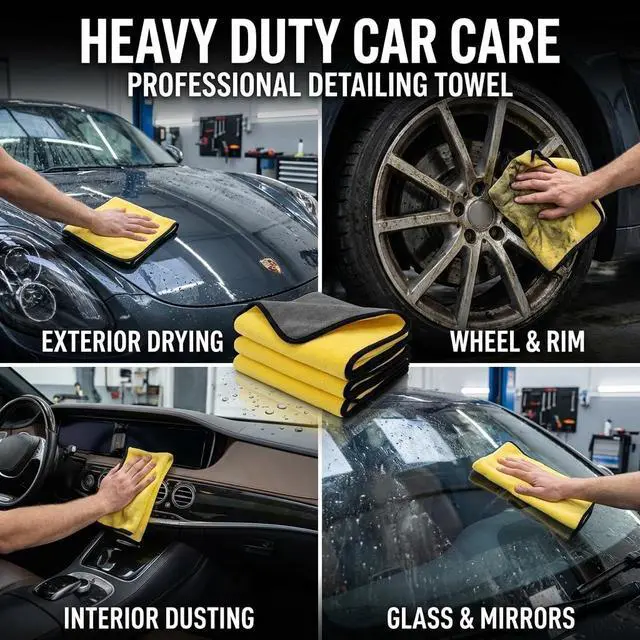 Alt view image 4 of 7 - Microfiber Towels for Cars - 15.7" x 15.7" inches, Highly Absorbent Professional Grade Drying Towel Set for Superior Cleaning and Drying Performance - Car Drying & Kitchen Towel - Pack of 3