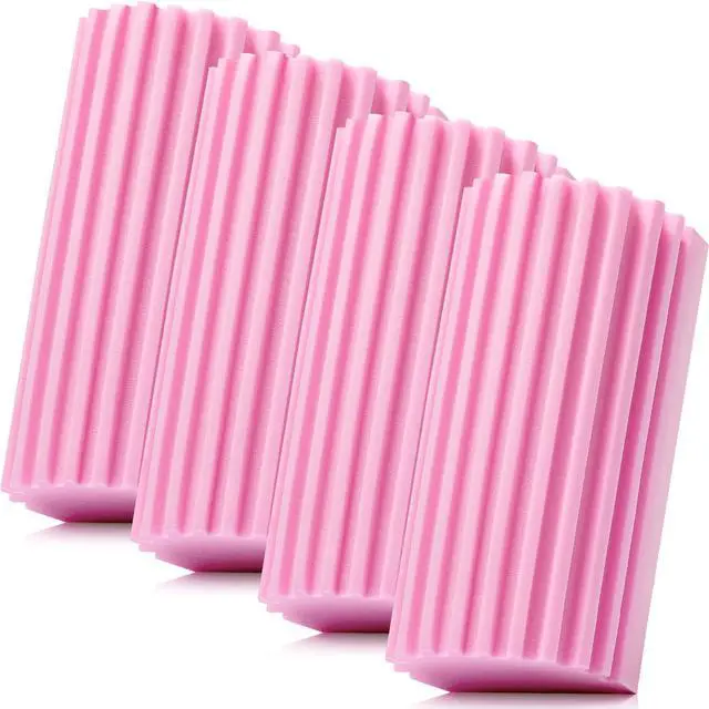 Main image of 4 Pack Damp Dusting Sponge Duster, Pink Dust Cleaning Sponge, Reusable Household Cleaning Sponge Tool for Blinds, floorboards, Fan Blades, Vents, Glass, Railings, Mirrors
