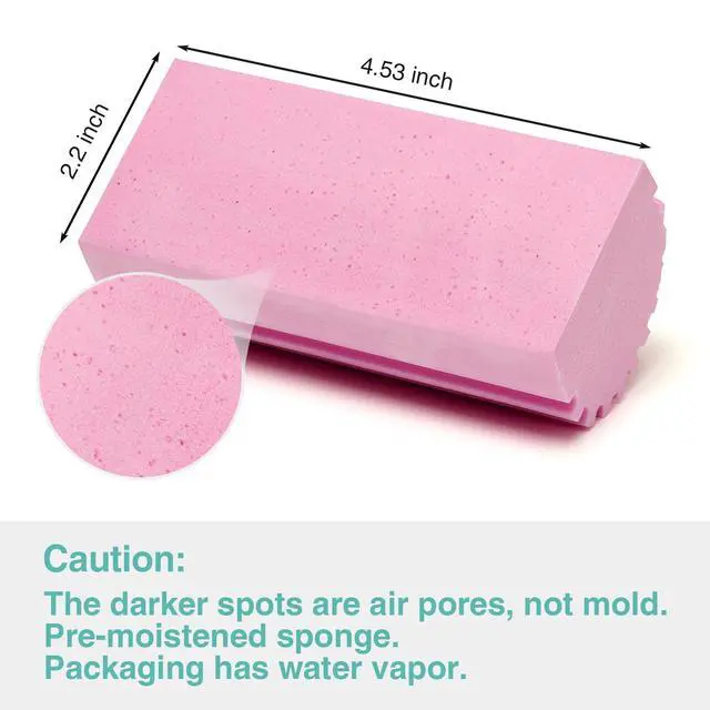 Alt view image 6 of 6 - 4 Pack Damp Dusting Sponge Duster, Pink Dust Cleaning Sponge, Reusable Household Cleaning Sponge Tool for Blinds, floorboards, Fan Blades, Vents, Glass, Railings, Mirrors