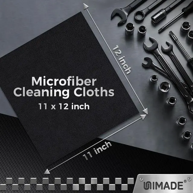 Alt view image 3 of 7 - UNIMADE Microfiber Cleaning Cloth, 24 Pack Reusable Microfiber Towels for Cars Lint Free Cleaning Shop Towel Rags for Home Kitchen Automotive Bar Mechanic Restaurant Garage, 11"x 12", Grey
