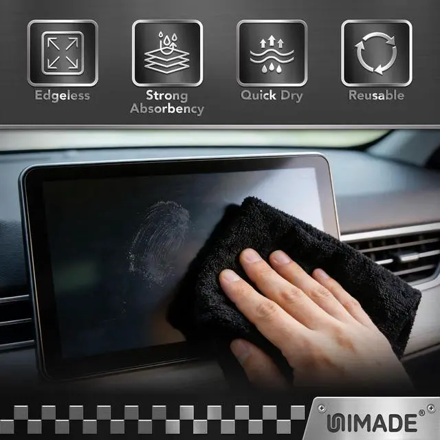 Alt view image 6 of 7 - UNIMADE Microfiber Cleaning Cloth, 24 Pack Reusable Microfiber Towels for Cars Lint Free Cleaning Shop Towel Rags for Home Kitchen Automotive Bar Mechanic Restaurant Garage, 11"x 12", Grey