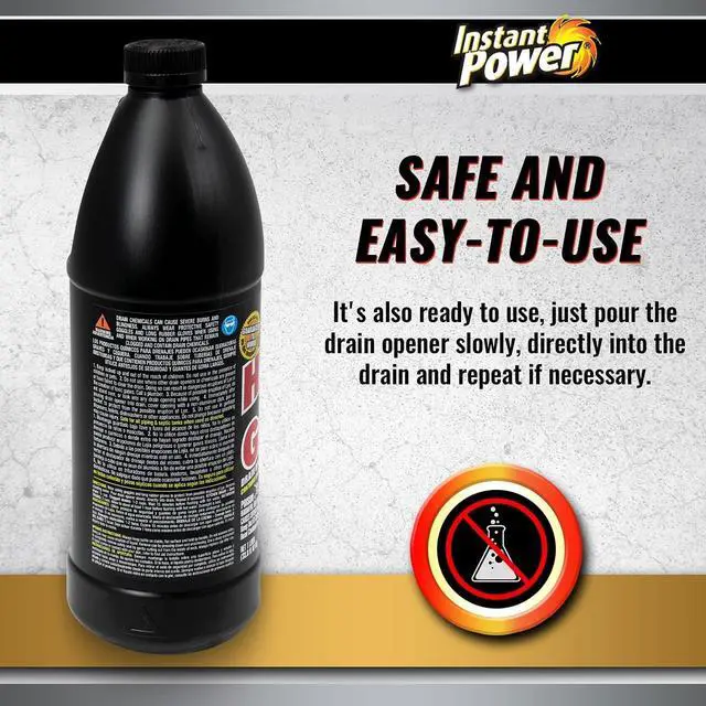 Alt view image 5 of 6 - Instant Power Hair and Grease Drain Cleaner - Shower Drain & Sink Cleaner, Liquid Clog Remover, Made in USA, Sink Deodorizer - 1 Liter (Pack of 2)
