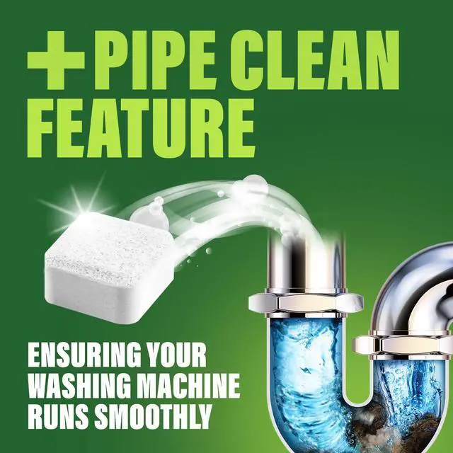 Alt view image 3 of 7 - Green Gobbler Premium Washing Machine Cleaner & Deodorizer Tablets with Pipe, Drain & Hose Clean Technology | Front & Top Load Washers | 28 Count
