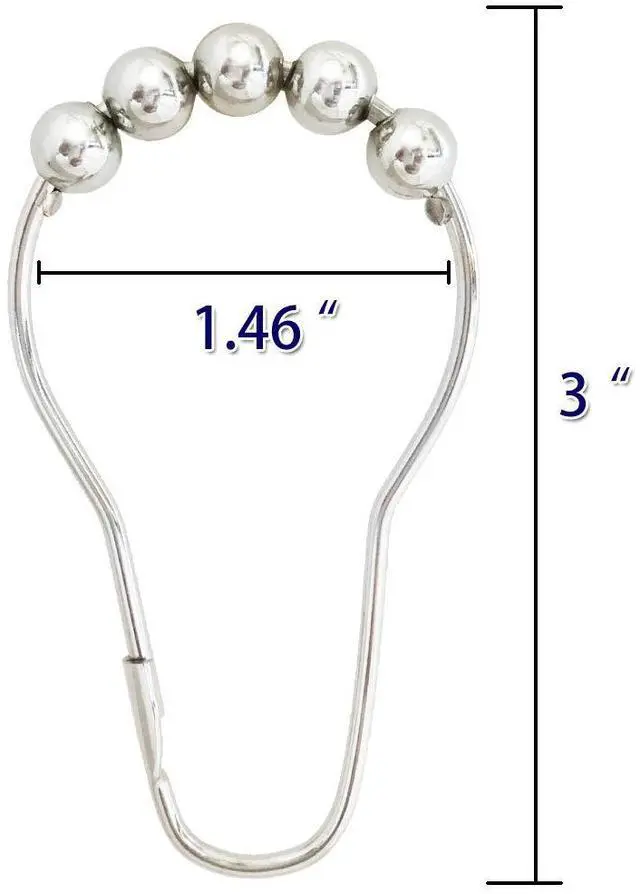Alt view image 3 of 7 - Yapicoco Shower Curtain Hooks Rings for Bathroom, 12PCS Chrome Stainless Steel Rust Resistant Shower Rings for Curtains Kitchen Utensils Bathroom Decorations, etc.