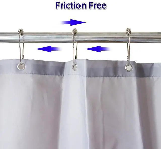 Alt view image 6 of 7 - Yapicoco Shower Curtain Hooks Rings for Bathroom, 12PCS Chrome Stainless Steel Rust Resistant Shower Rings for Curtains Kitchen Utensils Bathroom Decorations, etc.