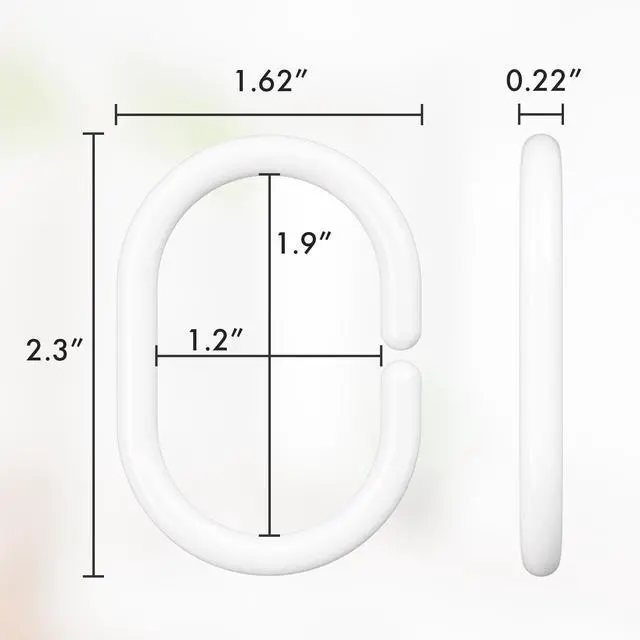 Alt view image 4 of 7 - Amazer White Shower Curtain Hooks Rings, 24 Pcs Plastic Shower Curtain Rings, Plastic Shower Curtain Hooks for Bathroom Shower Rod, White Shower Hooks Rings Loops for Shower Curtain