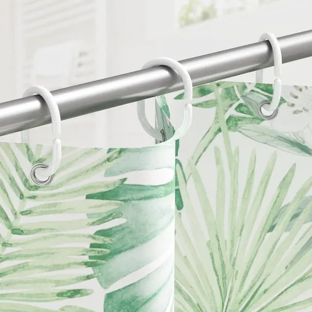 Alt view image 5 of 7 - Amazer White Shower Curtain Hooks Rings, 24 Pcs Plastic Shower Curtain Rings, Plastic Shower Curtain Hooks for Bathroom Shower Rod, White Shower Hooks Rings Loops for Shower Curtain