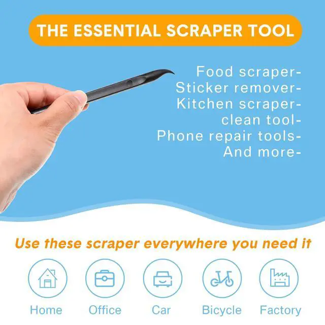 Alt view image 4 of 7 - 9 Pieces Plastic Scraper Tool Scratch Free Crevice Cleaning Sticker Remover Tool Multipurpose Non Scratch Scrapers for Tight Spaces, Kitchen, Crevices, Auto Detailing, Paint