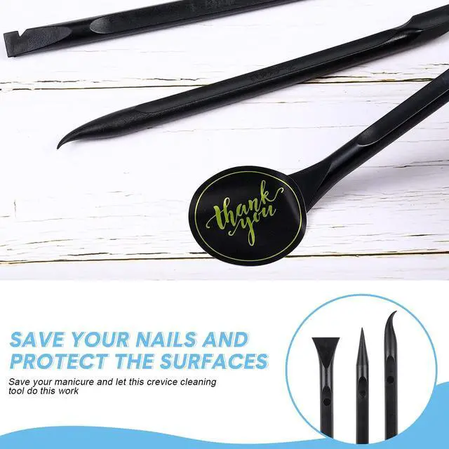 Alt view image 6 of 7 - 9 Pieces Plastic Scraper Tool Scratch Free Crevice Cleaning Sticker Remover Tool Multipurpose Non Scratch Scrapers for Tight Spaces, Kitchen, Crevices, Auto Detailing, Paint
