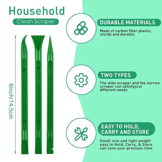 Alt view image 3 of 7 - 9 Pieces Plastic Scraper Tool Scratch Free Crevice Cleaning Sticker Remover Tool Multipurpose Non Scratch Scrapers for Tight Spaces, Kitchen, Crevices, Auto Detailing, Paint