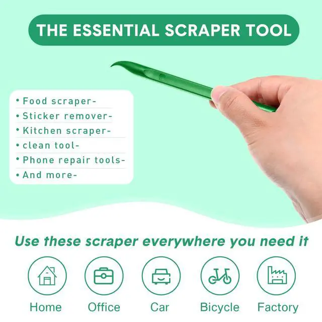 Alt view image 4 of 7 - 9 Pieces Plastic Scraper Tool Scratch Free Crevice Cleaning Sticker Remover Tool Multipurpose Non Scratch Scrapers for Tight Spaces, Kitchen, Crevices, Auto Detailing, Paint