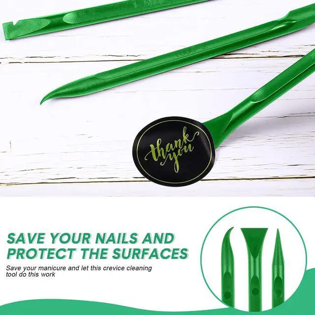 Alt view image 6 of 7 - 9 Pieces Plastic Scraper Tool Scratch Free Crevice Cleaning Sticker Remover Tool Multipurpose Non Scratch Scrapers for Tight Spaces, Kitchen, Crevices, Auto Detailing, Paint