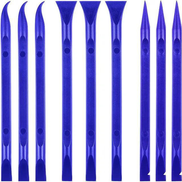 Main image of 9 Pieces Plastic Scraper Tool Scratch Free Crevice Cleaning Sticker Remover Tool Multipurpose Non Scratch Scrapers for Tight Spaces, Kitchen, Crevices, Auto Detailing, Paint