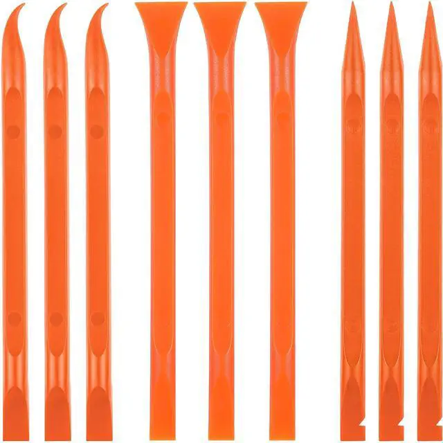 Main image of 9 Pieces Plastic Scraper Tool Scratch Free Crevice Cleaning Sticker Remover Tool Multipurpose Non Scratch Scrapers for Tight Spaces, Kitchen, Crevices, Auto Detailing, Paint