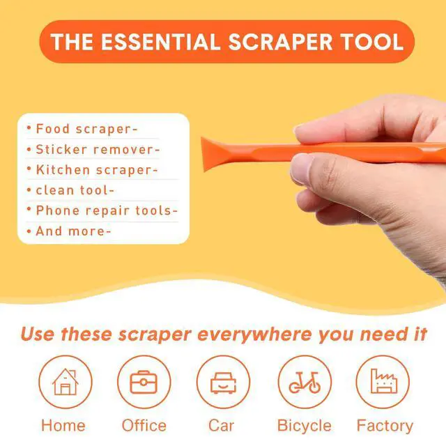 Alt view image 4 of 7 - 9 Pieces Plastic Scraper Tool Scratch Free Crevice Cleaning Sticker Remover Tool Multipurpose Non Scratch Scrapers for Tight Spaces, Kitchen, Crevices, Auto Detailing, Paint