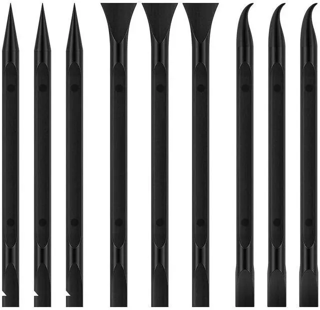 Main image of 9 Pieces Plastic Scraper Tool for Tight Spaces, Non-Scratch Kitchen Scraper Cleaning Pen, Perfect for Remove Stickers, Labels, Oil Stains, Food, Dirt (Black)