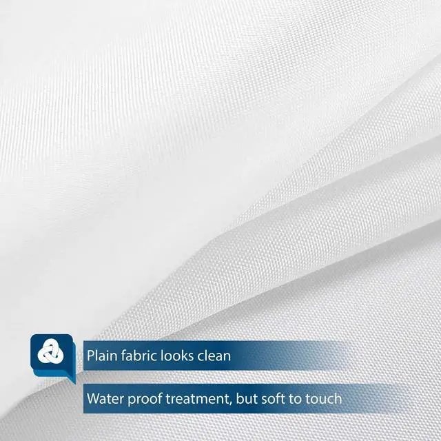 Alt view image 5 of 7 - Barossa Design Waterproof Fabric Shower Curtain or Liner Microfiber - Soft Cloth & Hotel Quality, Machine Washable White Shower Curtain Liner for Bath Tub, 72x72 Inches