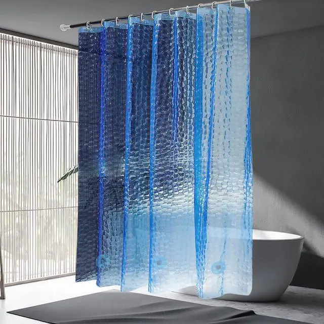Main image of LQFMEHOT EVA Blue Shower Curtain Liner, 3D Water Cube 5G Shower Liner with 12 Rustproof Metal Grommets and Weighted Magnets, Waterproof Duty for Bathroom 72 x 72