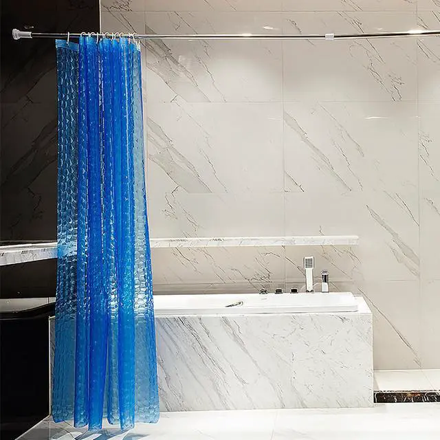 Alt view image 7 of 7 - LQFMEHOT EVA Blue Shower Curtain Liner, 3D Water Cube 5G Shower Liner with 12 Rustproof Metal Grommets and Weighted Magnets, Waterproof Duty for Bathroom 72 x 72