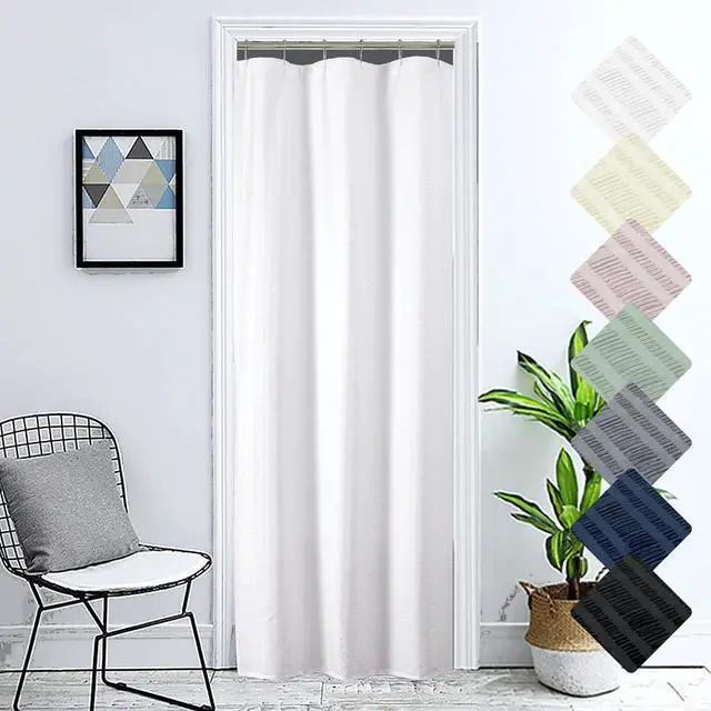 Main image of Aiyufeng Moga Stall Fabric Shower Curtain Waterproof, Soft & Lightweight Small Shower Curtain with Texture for Narrow Stall Size, Machine Washable, 36" Wx72 L, White