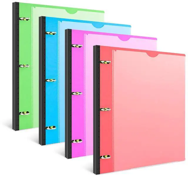 Main image of INFUN Telescoping 3 Ring Binder - 4PCS, Flexible Round Binder with Customizable Front Cover and Clear Catalog Pocket, Holds 8.5x11 inch Paper