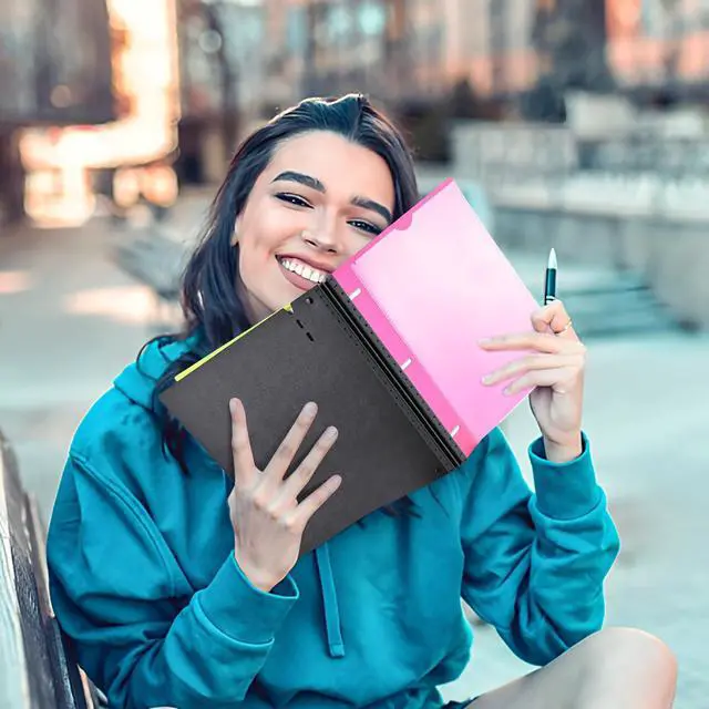 Alt view image 7 of 7 - INFUN Telescoping 3 Ring Binder - 4PCS, Flexible Round Binder with Customizable Front Cover and Clear Catalog Pocket, Holds 8.5x11 inch Paper