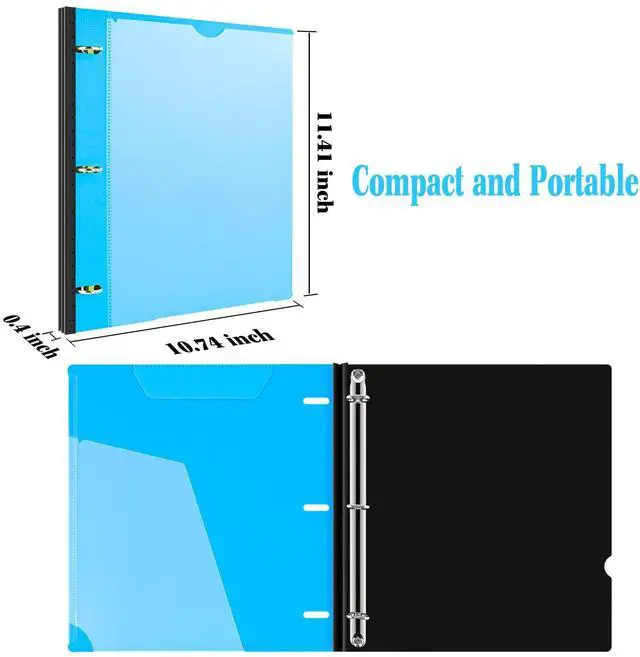 Alt view image 4 of 7 - INFUN Telescoping 3 Ring Binder - 4PCS, Flexible Round Binder with Customizable Front Cover and Clear Catalog Pocket, Holds 8.5x11 inch Paper