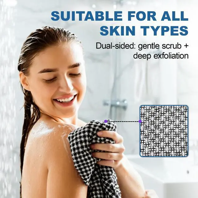 Alt view image 6 of 7 - 5 Pack Back Scrubber for Shower Exfoliating Shower Towel, Japanese & Korean Scrub Washcloth, Body Exfoliator, Loofah/Luffa Sponge Bath Cloth, Exfoliating Scrub Towel, Back Washer for Women & Men