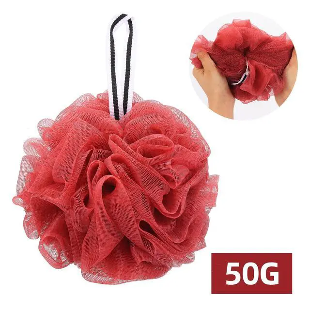 Alt view image 2 of 7 - 4 Pack Bath Sponge, Bath Shower Loofahs Mesh Pouf Sponge Body Scrubber Exfoliator Scrubber - 50g/Piece