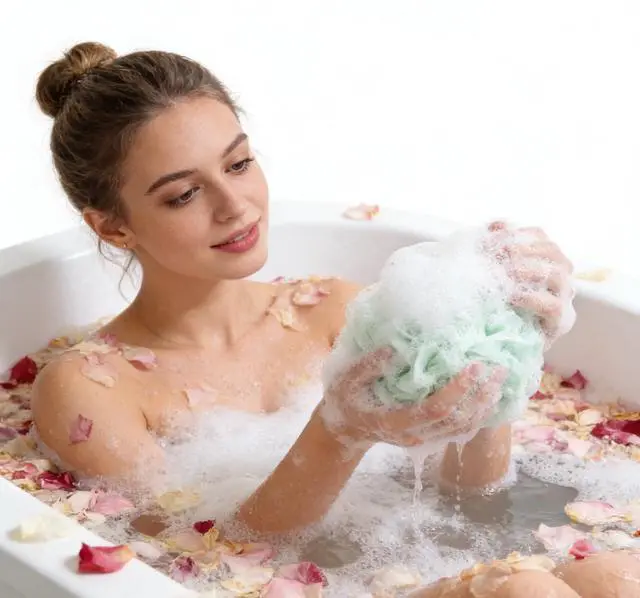 Alt view image 6 of 6 - ADOSRY Loofah Sponge 4 Pack, 60G Soft Loofa Bath Sponges Luffa for Shower Women Men