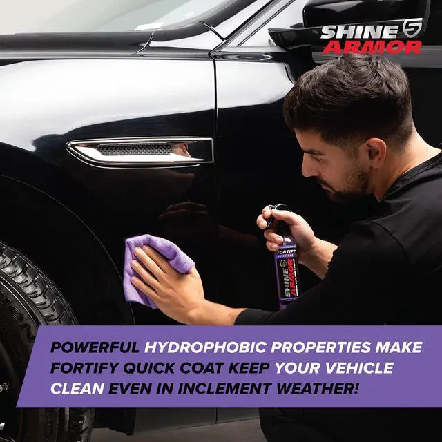 Alt view image 7 of 7 - SHINE ARMOR Fortify Quick Coat - 8oz Ceramic Waterless Detailer Spray | 3-in-1 Wash, Wax & Nano-Ceramic Coating | Mirror Shine, Zero Streaks, No Dust Residue | 6-12 Month Protection | Made in USA