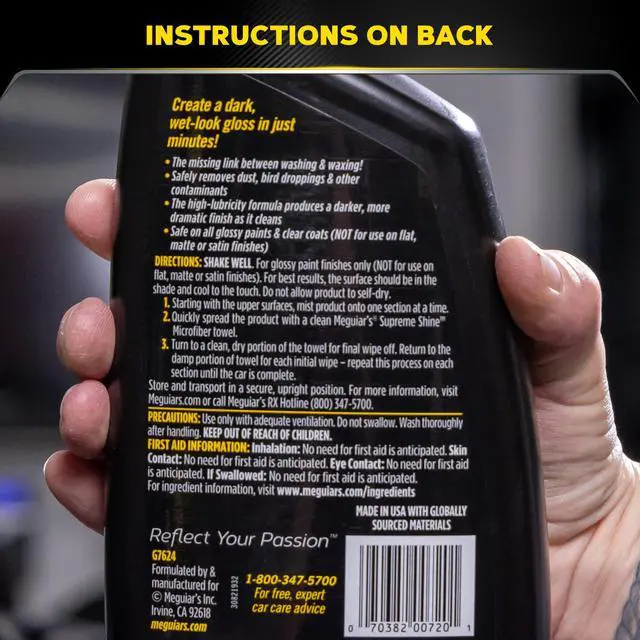 Alt view image 6 of 7 - Meguiar's Gold Class High Gloss Premium Quik Detailer, High Lubricity Automotive Quick Detailer Spray that Preserves Wax and Leaves a Deep Dark Shine, 24 Oz Spray Bottle