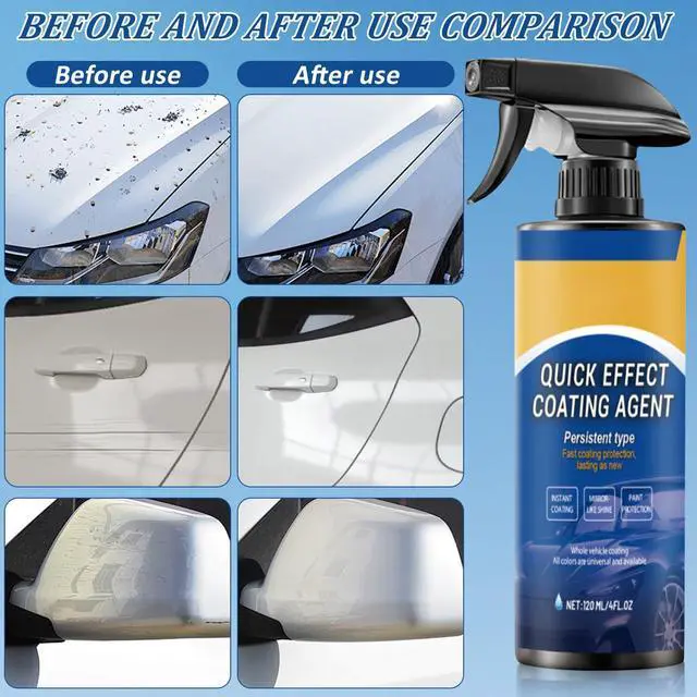 Alt view image 2 of 7 - Diinou 2Pcs Advanced Car Quick-Acting Coating Agent Spray, Car Coating Spray, 2025 New Quick Effective Coating Spray,Car Scratch Wax Polish Spray Waterless Wash, Oil Film Emulsion Glass Cleaner