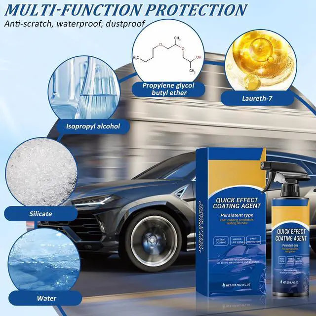 Alt view image 5 of 7 - Diinou 2Pcs Advanced Car Quick-Acting Coating Agent Spray, Car Coating Spray, 2025 New Quick Effective Coating Spray,Car Scratch Wax Polish Spray Waterless Wash, Oil Film Emulsion Glass Cleaner