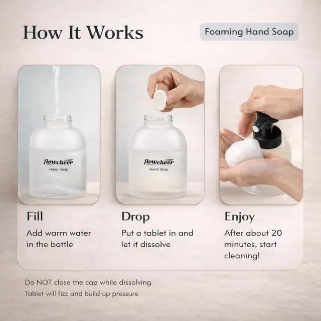 Alt view image 6 of 7 - flowcheer Foaming Hand Soap Refill Tablets, 12 Pack