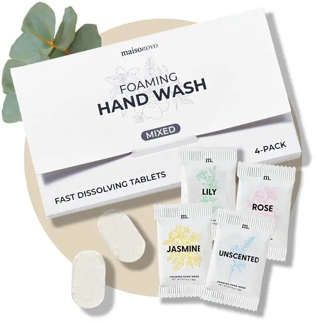 Main image of MaisoNovo 4 Pack Mix Scent Foaming Hand Soap Tablets