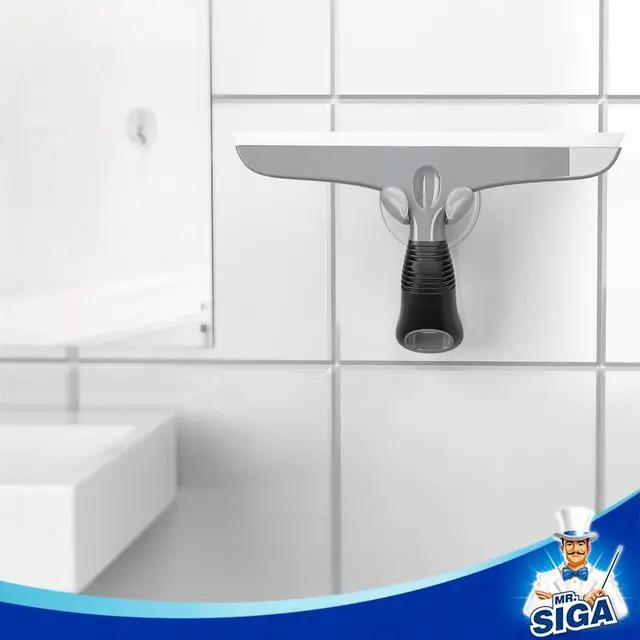 Alt view image 5 of 6 - MR.SIGA Multi-Purpose Silicon Squeegee for Window, Glass, Shower Door, Car Windshield, Heavy Duty Window Scrubber, Includes Suction Hook, 10 inch, Gray & Black, 1 Pack