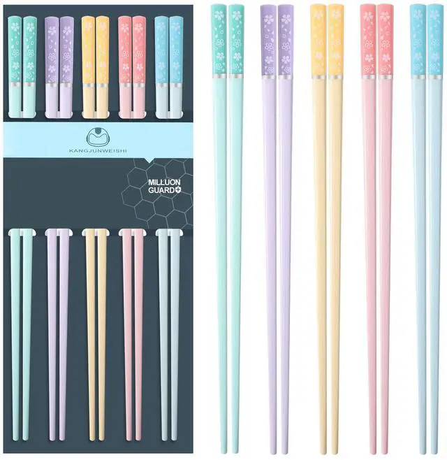 Main image of Sakura 5 Pairs Fiberglass Chopsticks, Non-Slip Reusable, Dishwasher Safe