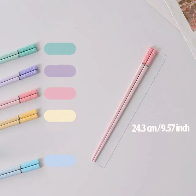 Alt view image 5 of 6 - Sakura 5 Pairs Fiberglass Chopsticks, Non-Slip Reusable, Dishwasher Safe