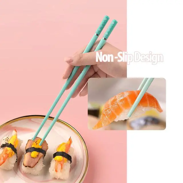 Alt view image 3 of 6 - Sakura 5 Pairs Fiberglass Chopsticks, Non-Slip Reusable, Dishwasher Safe
