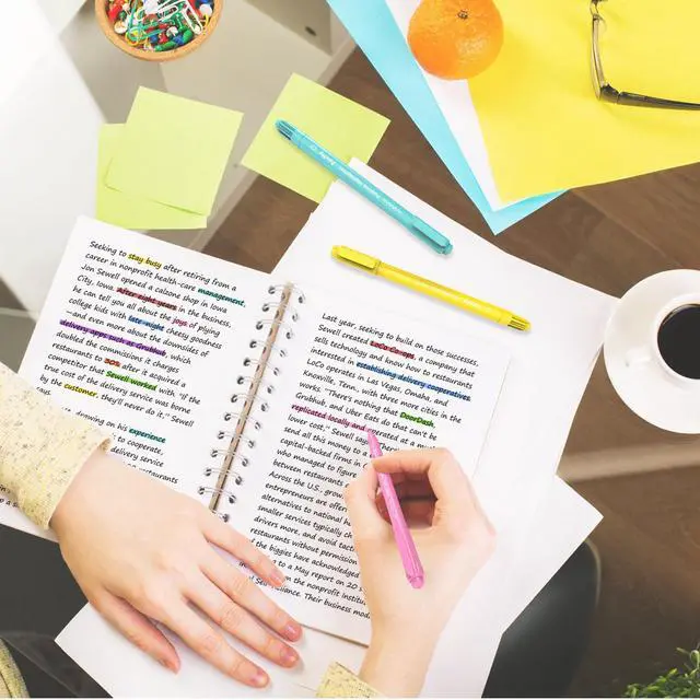 Alt view image 7 of 7 - AECHY 8PCS Curve Highlighter Pen Set, Dual Tip Marker Pens with 6 Different Curve Shapes & 8 Colors Mark Lines, Aesthetic Curve Marker Highlighter for Journal Planner School Supplies