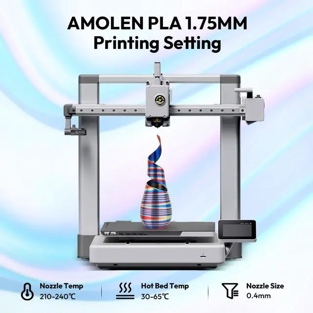 Alt view image 5 of 7 - AMOLEN Silk PLA 3D Printer Filament, Shiny Multicolor Rainbow PLA Filament 1.75mm, Fast Color Change PLA 3D Printing Filament for Most FDM 3D Printer, Blue Red YellowGreen
